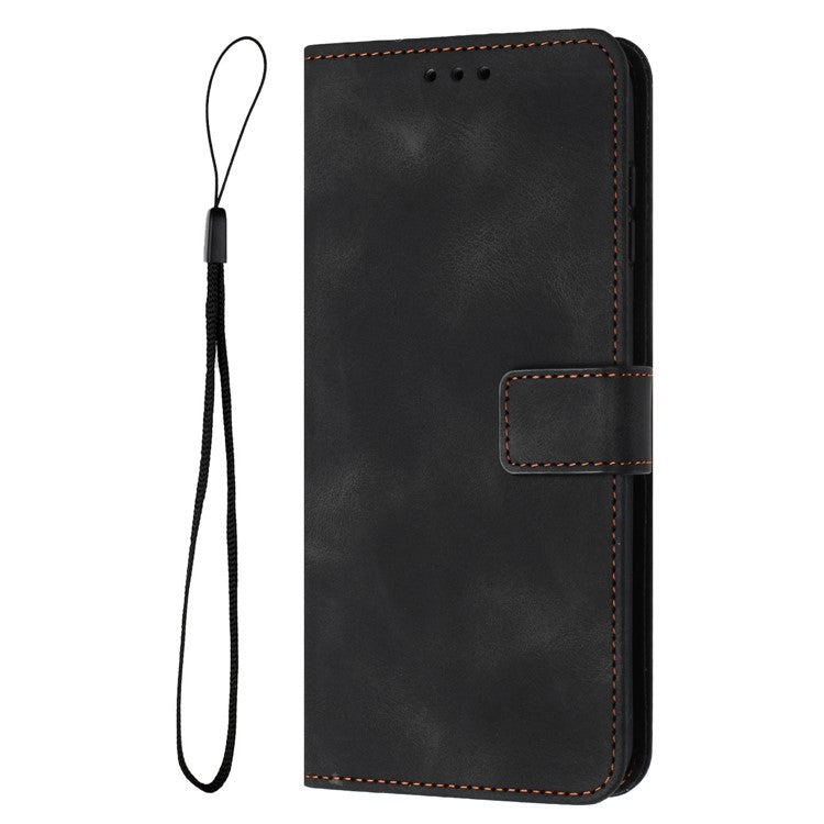 For Xiaomi Poco C75 4G / Redmi 14R 5G / 14C 4G Leather Case Solid Color Wallet Protective Phone Cover - Black