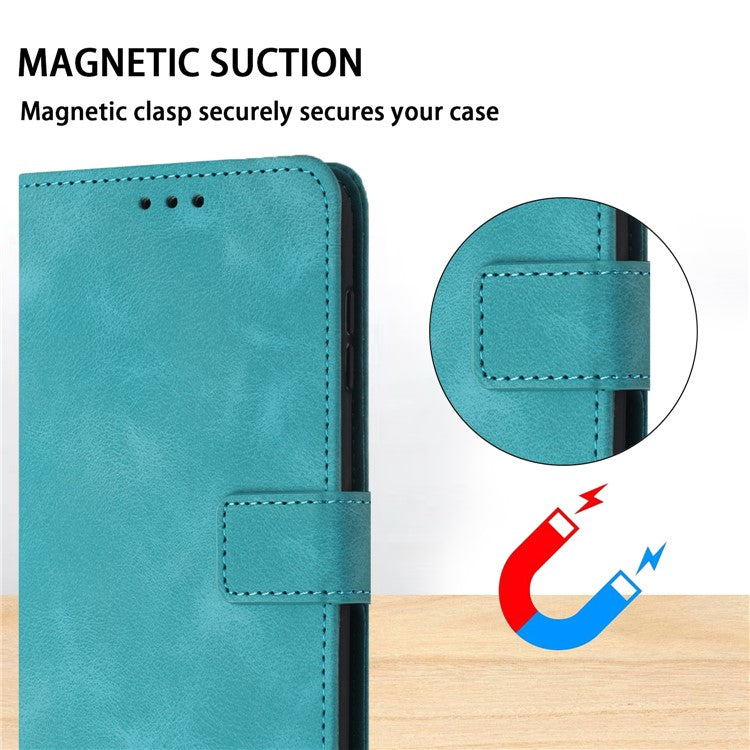 For Xiaomi Poco C75 4G / Redmi 14R 5G / 14C 4G Leather Case Solid Color Wallet Protective Phone Cover - Green