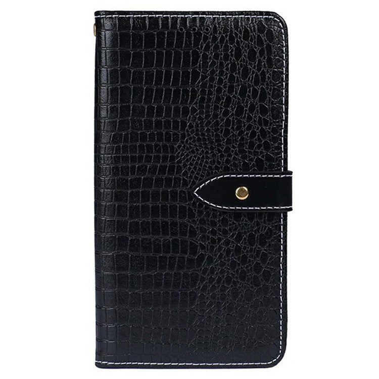 IDEWEI For Xiaomi Poco C75 4G / Redmi 14R 5G / 14C 4G Case Crocodile Texture PU Leather Flip Phone Cover - Black