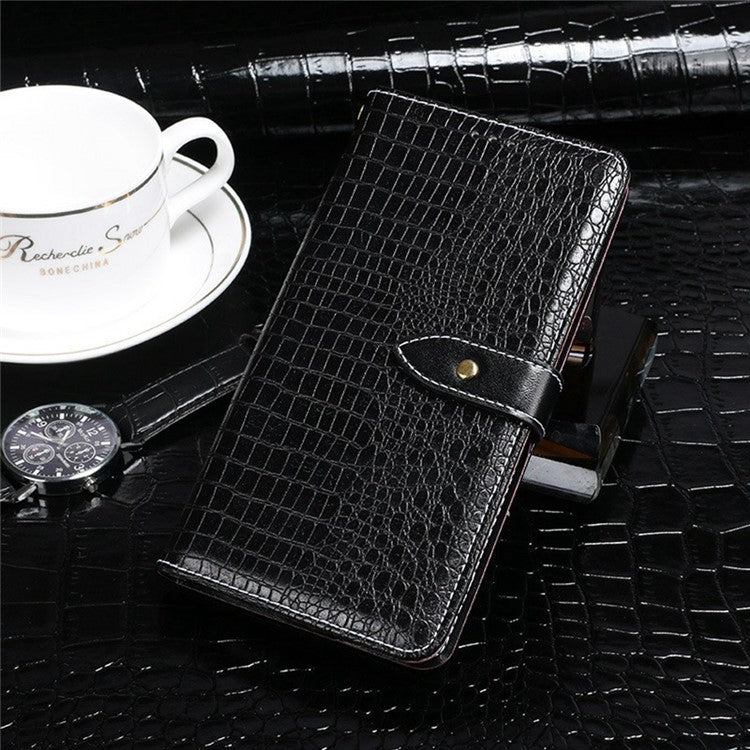 IDEWEI For Xiaomi Poco C75 4G / Redmi 14R 5G / 14C 4G Case Crocodile Texture PU Leather Flip Phone Cover - Black