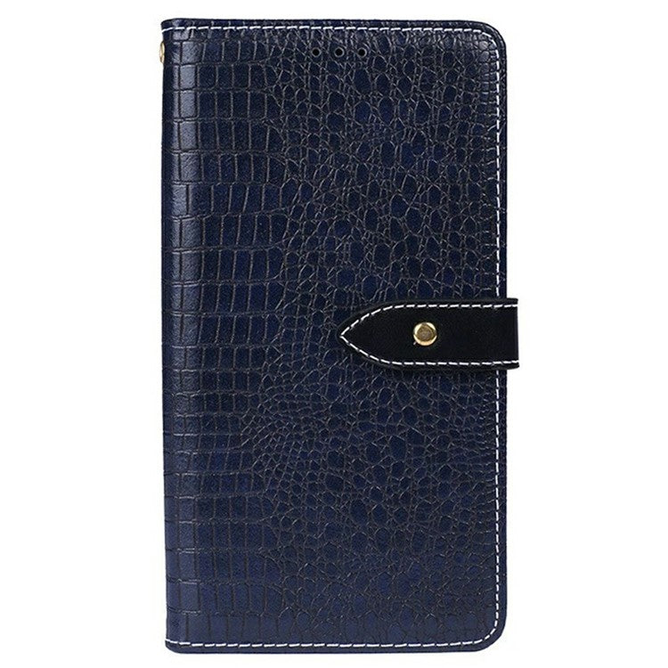 IDEWEI For Xiaomi Poco C75 4G / Redmi 14R 5G / 14C 4G Case Crocodile Texture PU Leather Flip Phone Cover - Blue