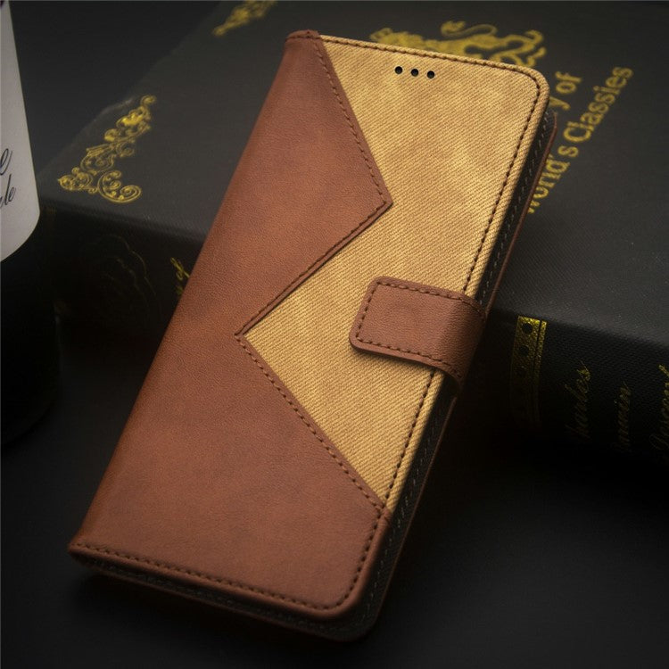 IDEWEI For Xiaomi Poco C75 4G / Redmi 14R 5G / 14C 4G Case Card Slots Splicing Color Leather Phone Cover - Brown