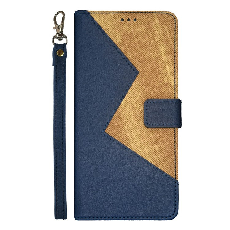 IDEWEI For Xiaomi Poco C75 4G / Redmi 14R 5G / 14C 4G Case Card Slots Splicing Color Leather Phone Cover - Blue