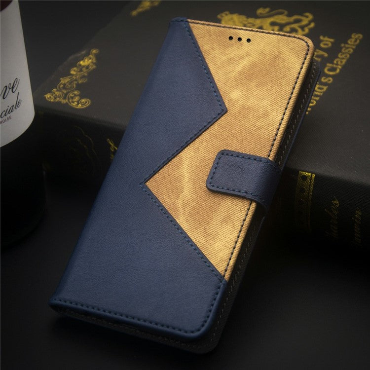 IDEWEI For Xiaomi Poco C75 4G / Redmi 14R 5G / 14C 4G Case Card Slots Splicing Color Leather Phone Cover - Blue