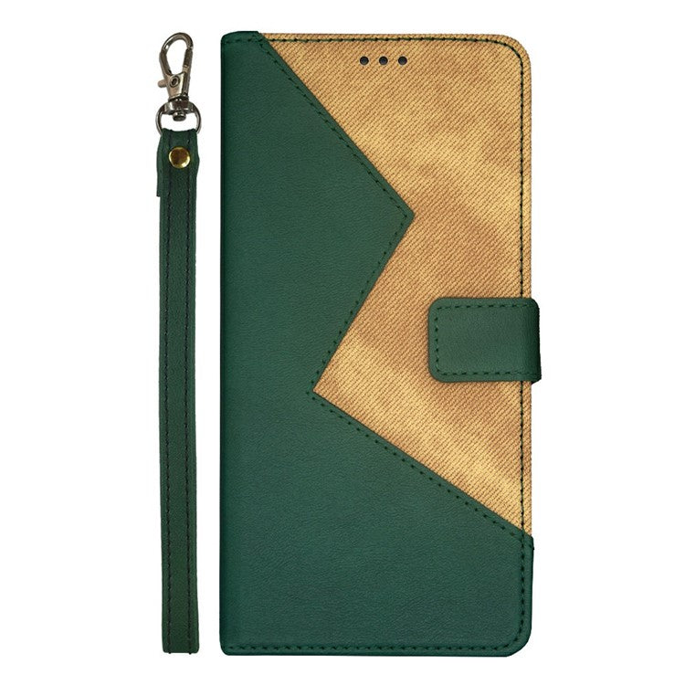 IDEWEI For Xiaomi Poco C75 4G / Redmi 14R 5G / 14C 4G Case Card Slots Splicing Color Leather Phone Cover - Green