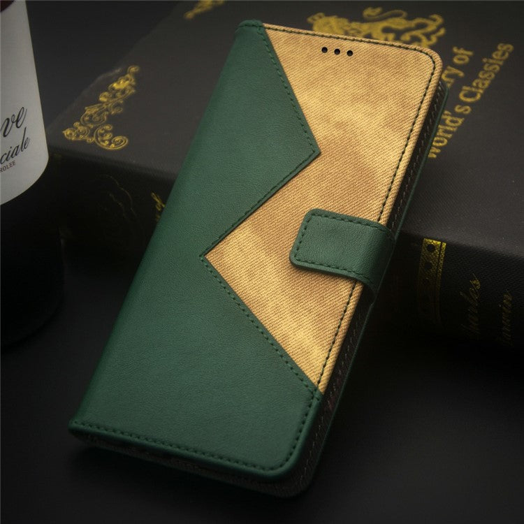 IDEWEI For Xiaomi Poco C75 4G / Redmi 14R 5G / 14C 4G Case Card Slots Splicing Color Leather Phone Cover - Green