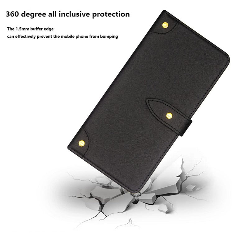 IDEWEI For Xiaomi Poco C75 4G / Redmi 14R 5G / 14C 4G Stand Case PU Leather Phone Cover with Card Slots - Black