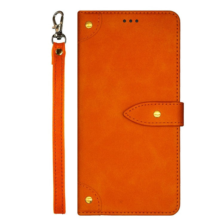 IDEWEI For Xiaomi Poco C75 4G / Redmi 14R 5G / 14C 4G Stand Case PU Leather Phone Cover with Card Slots - Orange