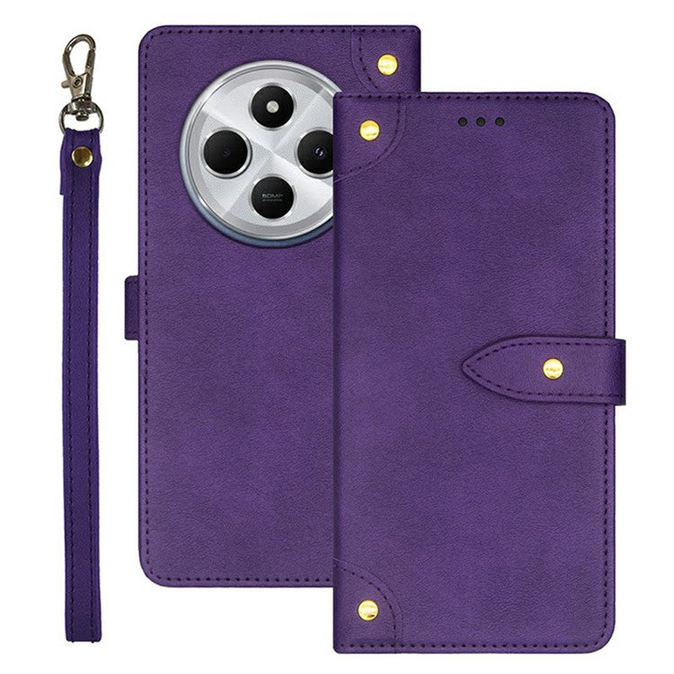 IDEWEI For Xiaomi Poco C75 4G / Redmi 14R 5G / 14C 4G Stand Case PU Leather Phone Cover with Card Slots - Purple