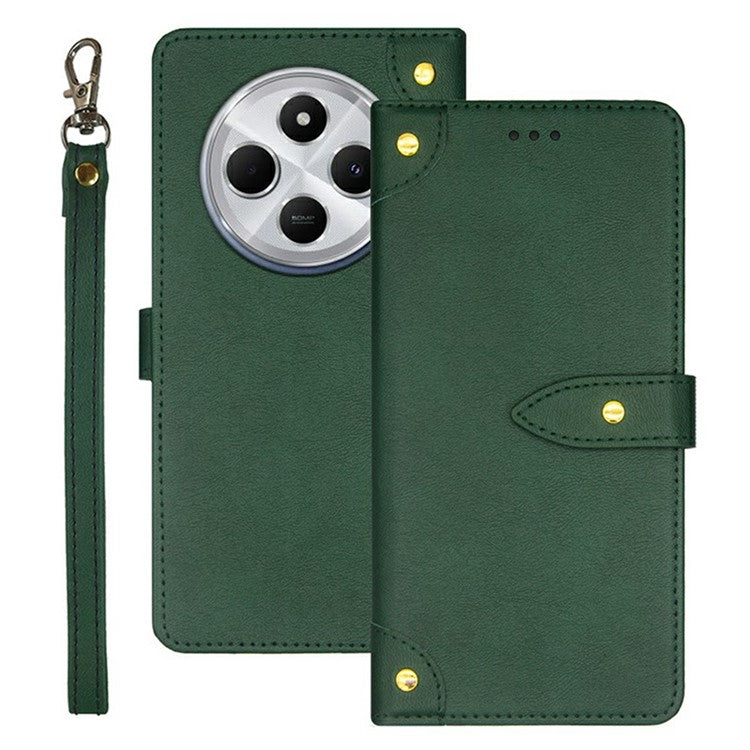 IDEWEI For Xiaomi Poco C75 4G / Redmi 14R 5G / 14C 4G Stand Case PU Leather Phone Cover with Card Slots - Green