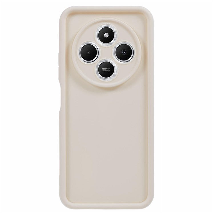 For Xiaomi Poco C75 4G / Redmi 14R 5G / 14C 4G Case Grooved Design TPU Anti-Slip Phone Cover - Beige