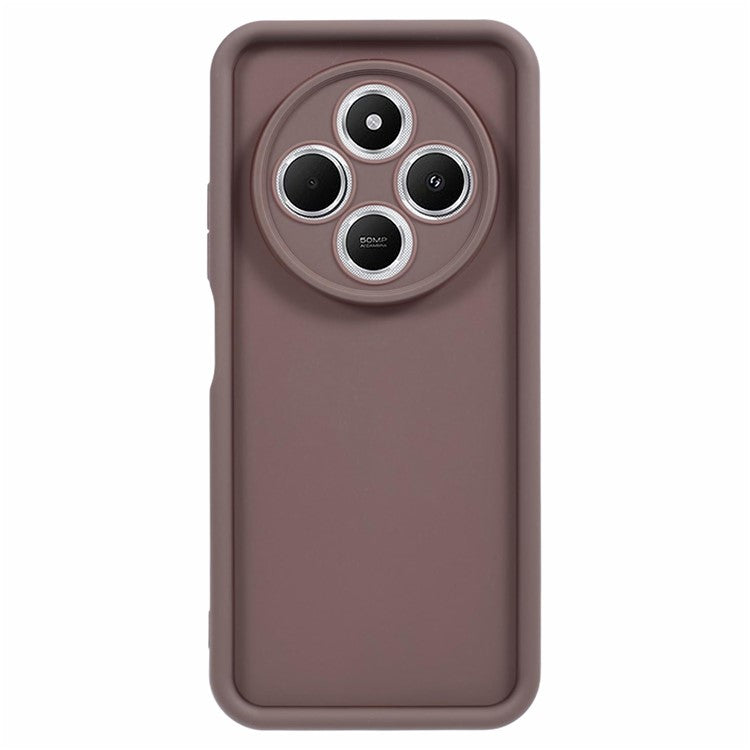 For Xiaomi Poco C75 4G / Redmi 14R 5G / 14C 4G Case Grooved Design TPU Anti-Slip Phone Cover - Brown