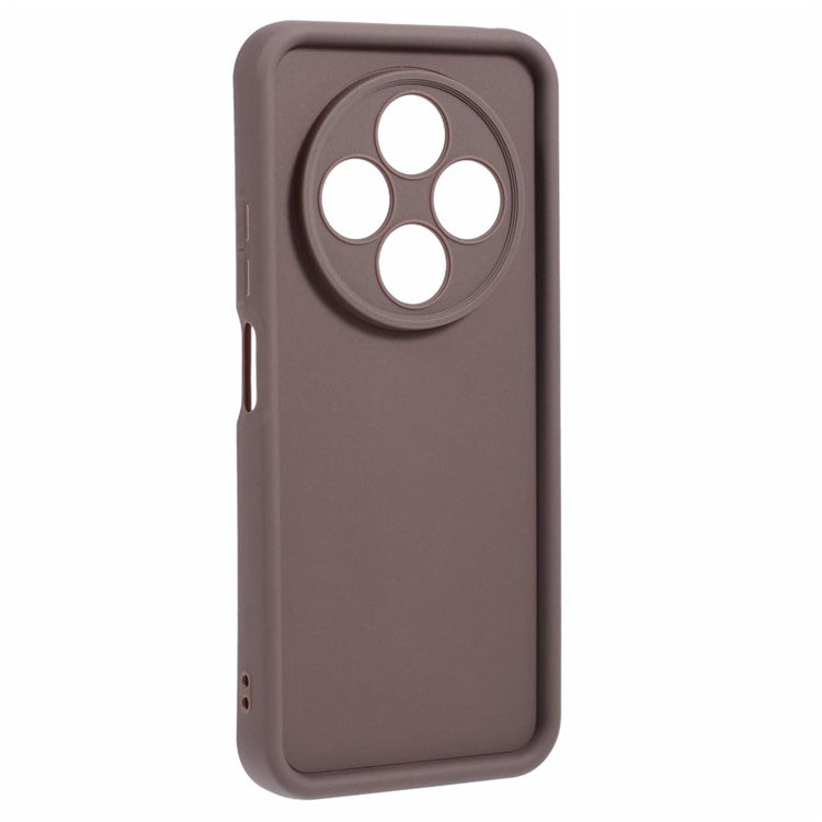 For Xiaomi Poco C75 4G / Redmi 14R 5G / 14C 4G Case Grooved Design TPU Anti-Slip Phone Cover - Brown