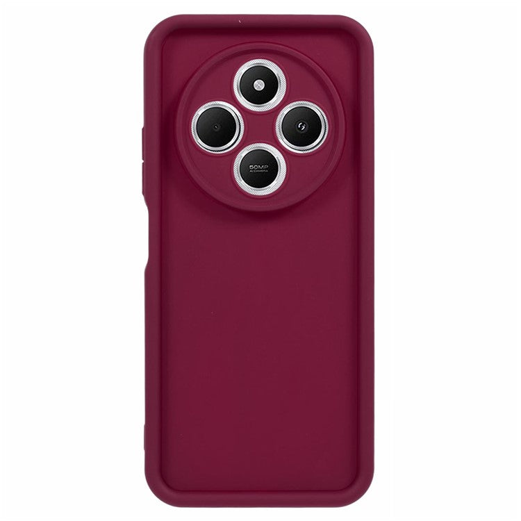 For Xiaomi Poco C75 4G / Redmi 14R 5G / 14C 4G Case Grooved Design TPU Anti-Slip Phone Cover - Red