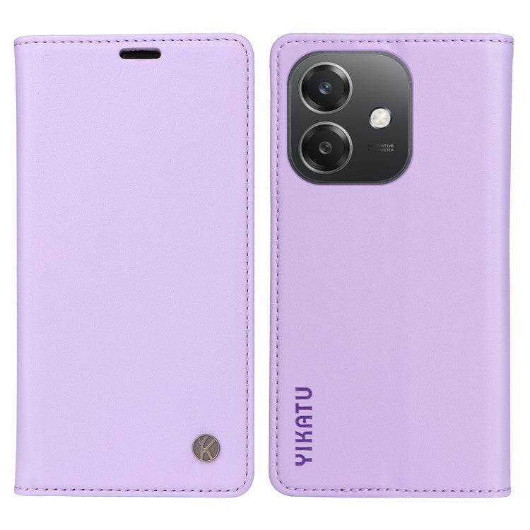 YIKATU YK-001 For Oppo A3x 4G / 5G (India) / A3 4G / 5G / A60 5G / A40 4G / A40M 4G Case Stand Leather Phone Cover Strong Magnetic Closure - Light Purple