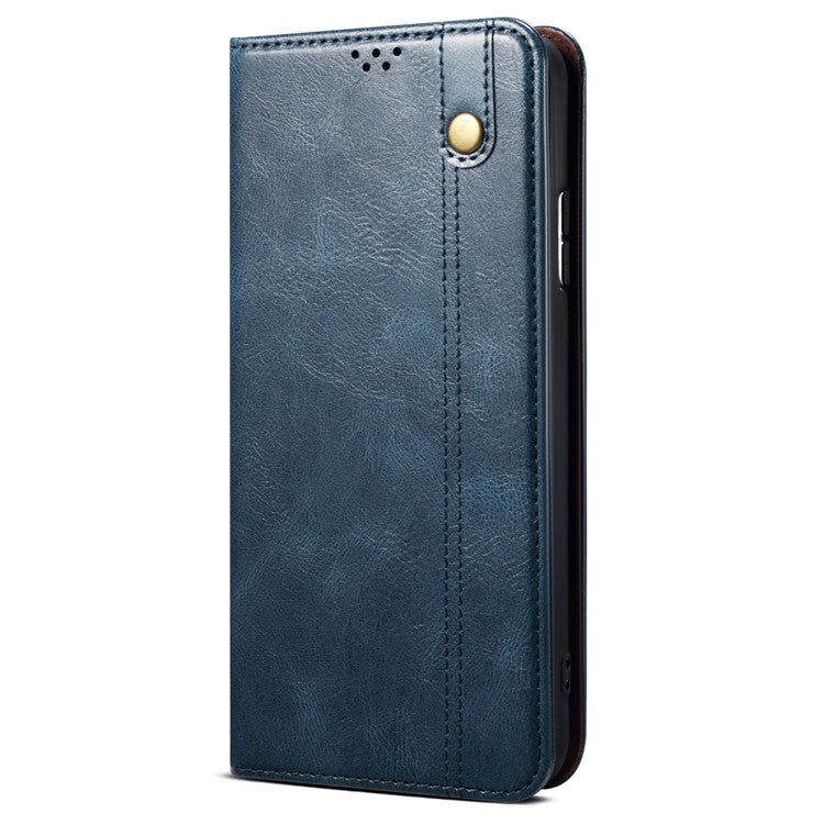 For Xiaomi Poco C75 4G / Redmi 14R 5G / 14C 4G Case Crazy Horse Texture Waxy Leather Wallet Stand Phone Cover - Blue