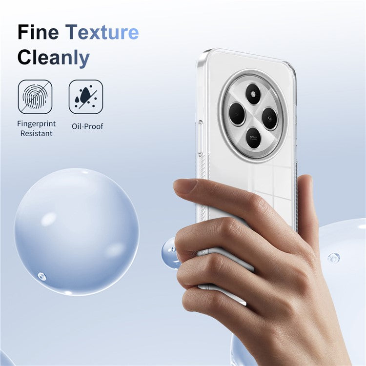 For Xiaomi Poco C75 4G / Redmi 14R 5G / 14C 4G Clear Phone Case TPU+PC Anti-Slip Drop-Proof Back Cover - Transparent