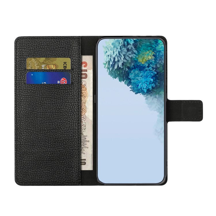 For Xiaomi Redmi Note 14 5G Case PU Leather Wallet Phone Cover Litchi Texture, Black