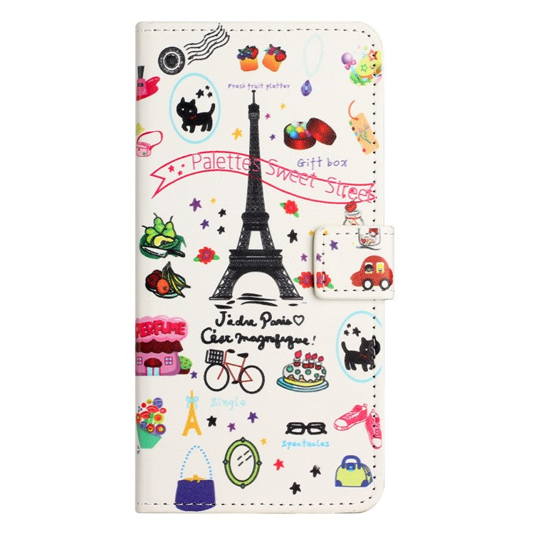 For Xiaomi Redmi Note 14 5G Case Pattern Print PU Leather Wallet Phone Cover - Eiffel Tower