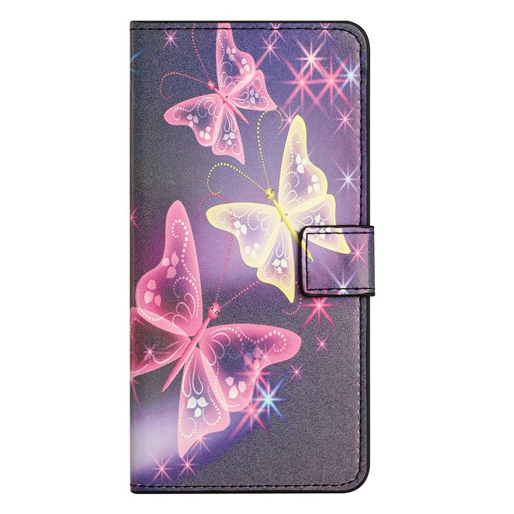 For Xiaomi Redmi Note 14 5G Case Pattern Print PU Leather Wallet Phone Cover - Illusion Butterfly