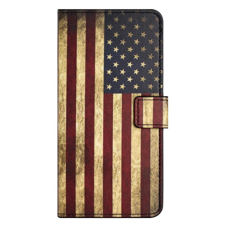 For Xiaomi Redmi Note 14 5G Case Pattern Print PU Leather Wallet Phone Cover - The American Flag