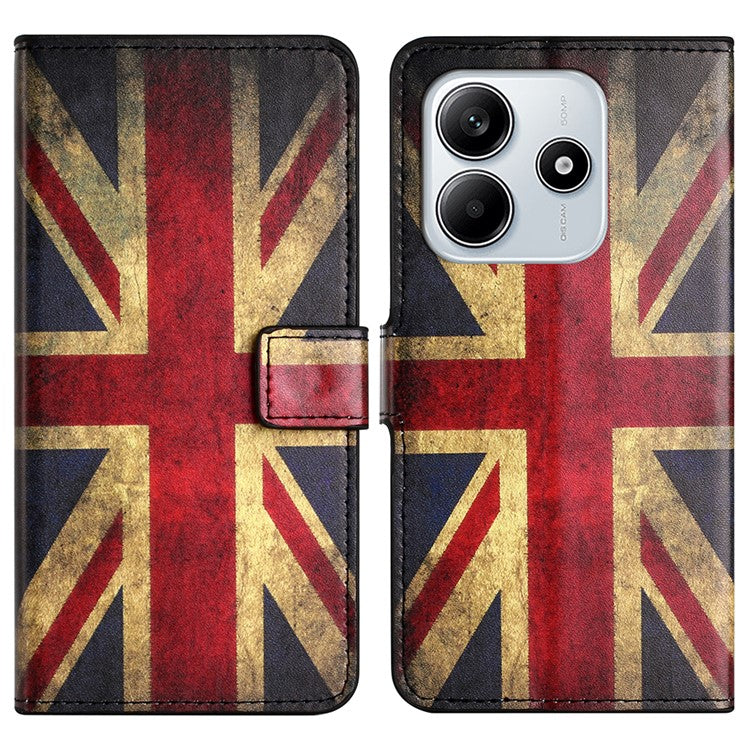 For Xiaomi Redmi Note 14 5G Case Pattern Print PU Leather Wallet Phone Cover - Union Jack