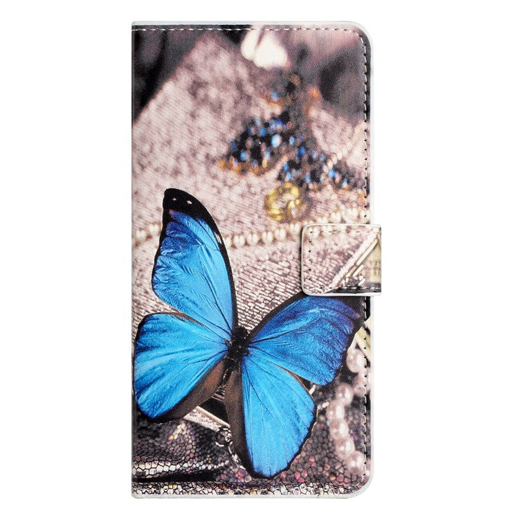 For Xiaomi Redmi Note 14 5G Case Pattern Print PU Leather Wallet Phone Cover - Blue Butterfly