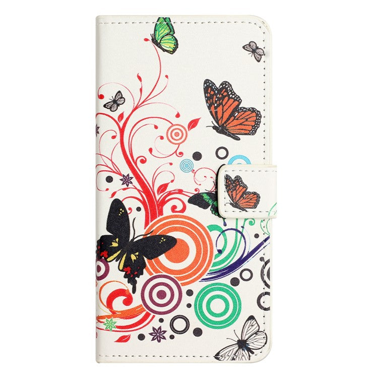 For Xiaomi Redmi Note 14 5G Case Pattern Print PU Leather Wallet Phone Cover - White Butterfly