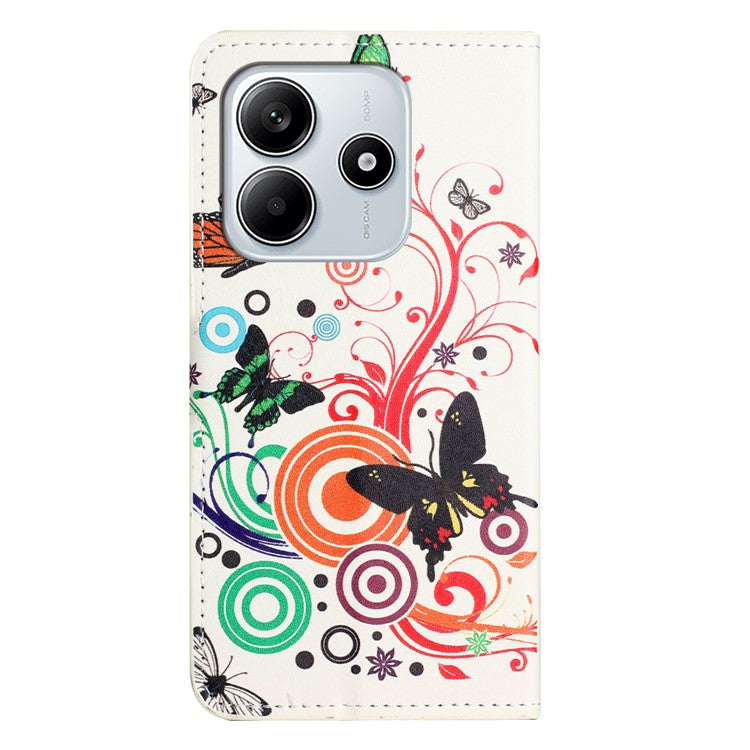 For Xiaomi Redmi Note 14 5G Case Pattern Print PU Leather Wallet Phone Cover - White Butterfly