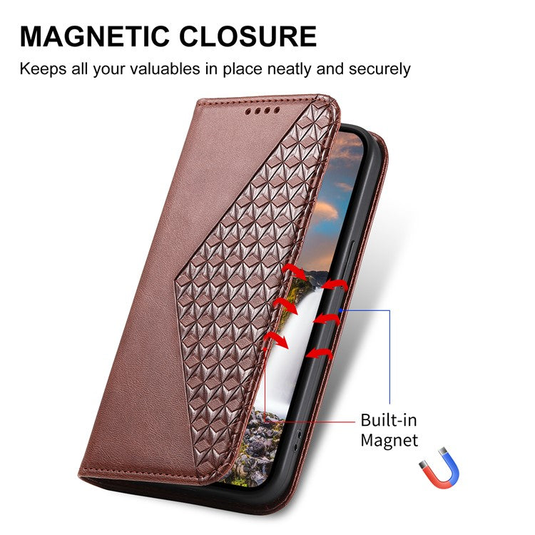 Phone Case For Xiaomi Poco C75 4G / Redmi 14R 5G / 14C 4G Calf Texture PU Leather Phone Cover with Wallet - Brown