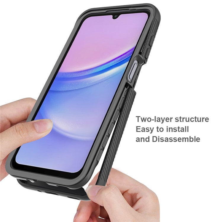 For Samsung Galaxy A16 5G / A16 4G Case Anti-Drop 2-in-1 PC+TPU Phone Cover - Black