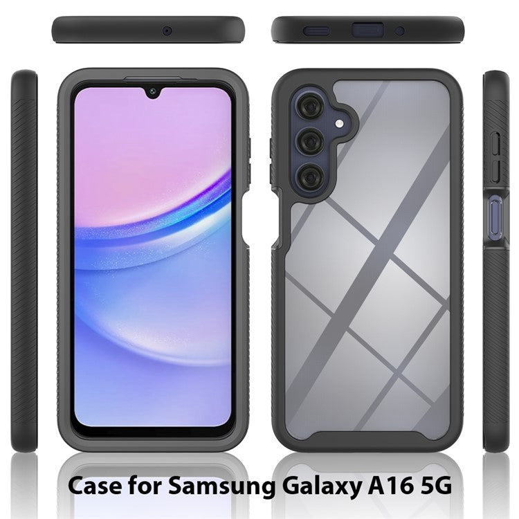 For Samsung Galaxy A16 5G / A16 4G Case Anti-Drop 2-in-1 PC+TPU Phone Cover - Black