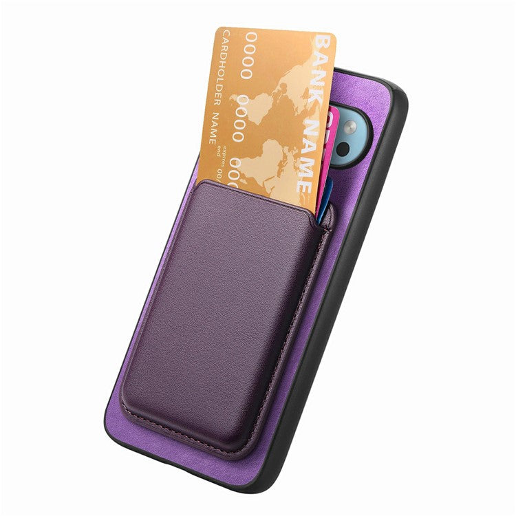 For Google Pixel 9 / Pixel 9 Pro Case Detachable Magnetic Card Bag Leather+TPU Phone Cover - Purple