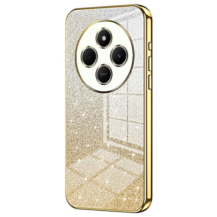 For Xiaomi Poco C75 4G / Redmi 14R 5G / 14C 4G Case Electroplating Gradient Glitter TPU Phone Cover - Gold