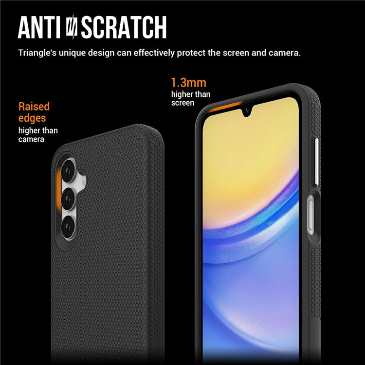 For Samsung Galaxy A26 5G / A16 5G / A16 4G Case TPU+PC Four Corner Anti-Drop Phone Cover - Black