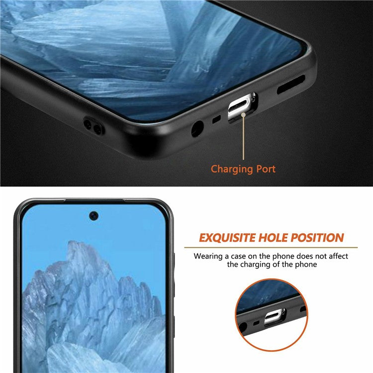 For Google Pixel 9 Pro XL Case Carbon Fiber Texture PU+PC+TPU Phone Cover - Black