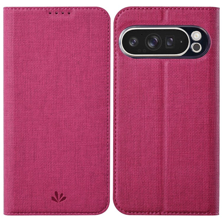 VILI DMX Series For Google Pixel 9 Pro XL Case Card Slot PU Leather Stand Phone Cover - Rose