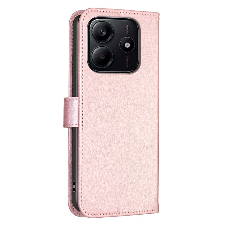 For Xiaomi Redmi Note 14 5G Case Clover Pattern Wallet Stand View Leather Phone Cover - Pink