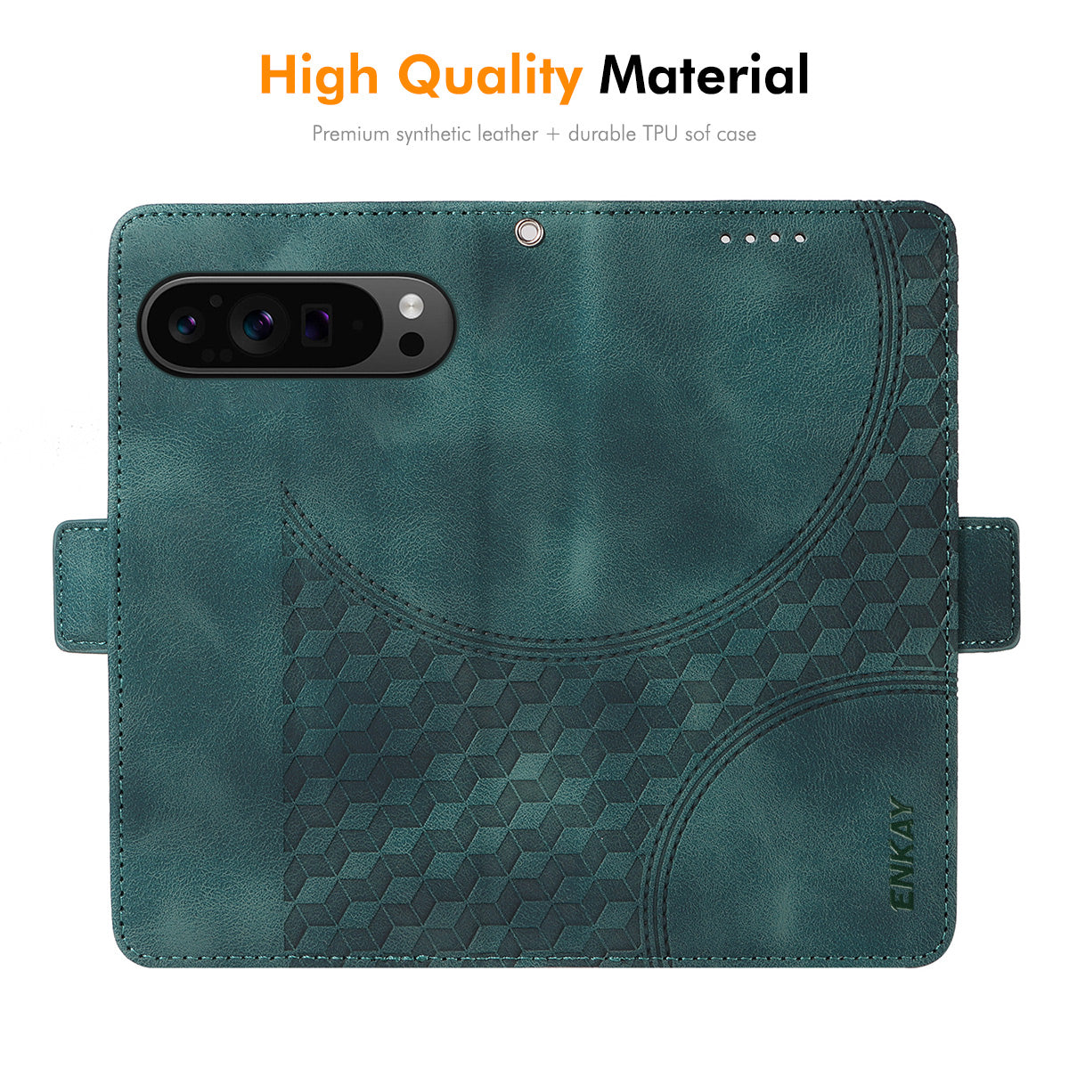 For Google Pixel 9 Pro XL ENKAY Starry Sky Pattern PU Leather Case Wallet Shockproof Phone Cover with Screen Film - Blue