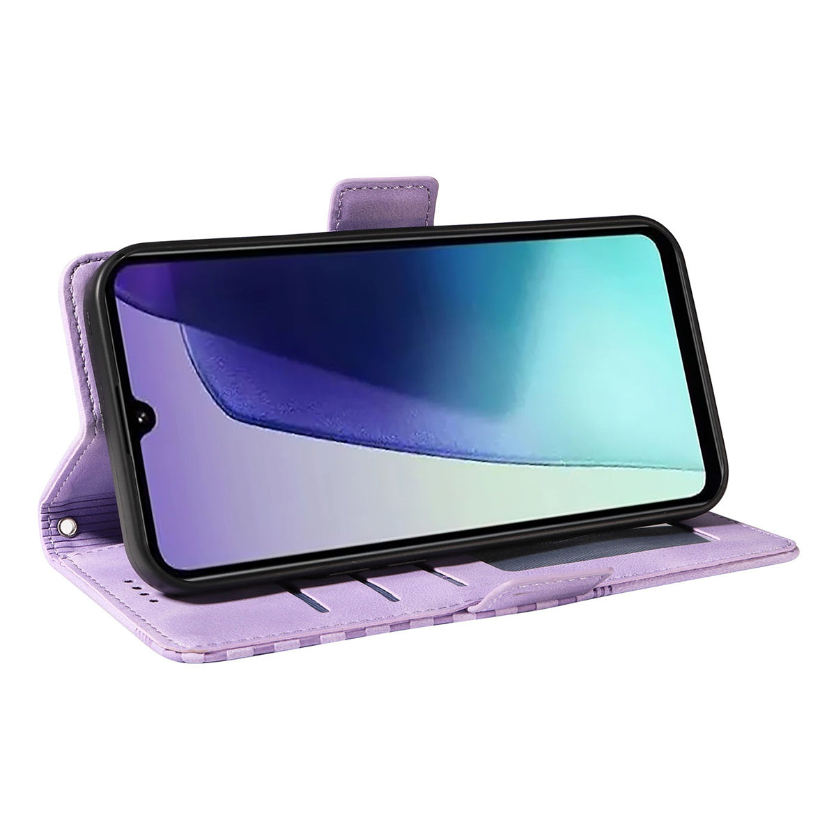 For Xiaomi Poco C75 4G / Redmi 14R 5G / 14C 4G Wallet Case ENKAY Imprint PU Leather Phone Stand Cover with Tempered Glass - Purple