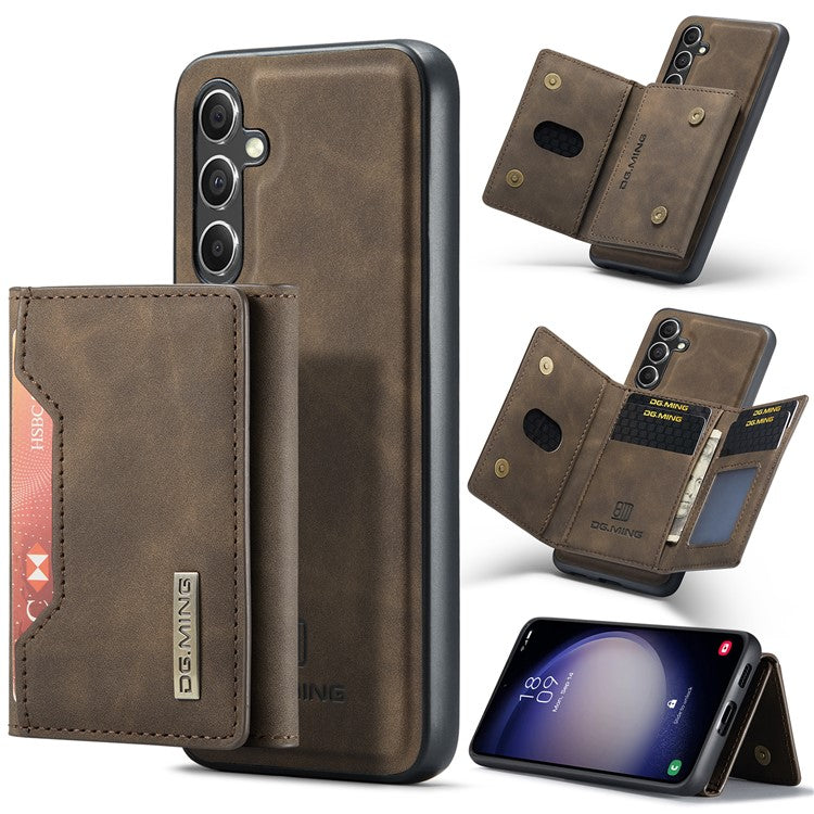 DG.MING M2 Series for Samsung Galaxy A16 5G / A16 4G Case PU+PC+TPU Phone Cover Detachable Wallet - Coffee