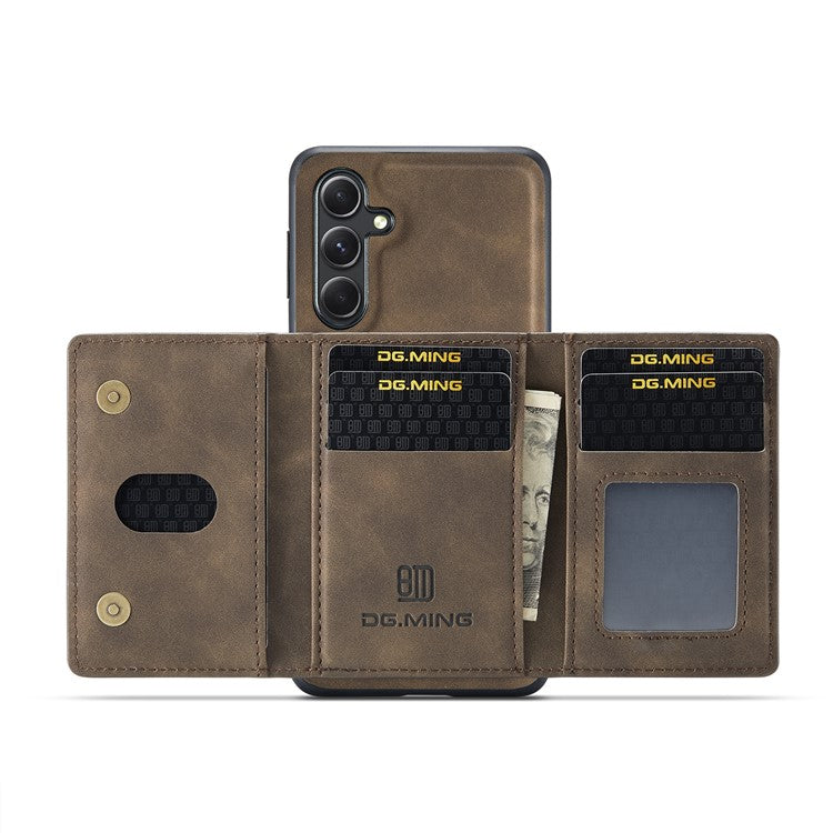 DG.MING M2 Series for Samsung Galaxy A16 5G / A16 4G Case PU+PC+TPU Phone Cover Detachable Wallet - Coffee