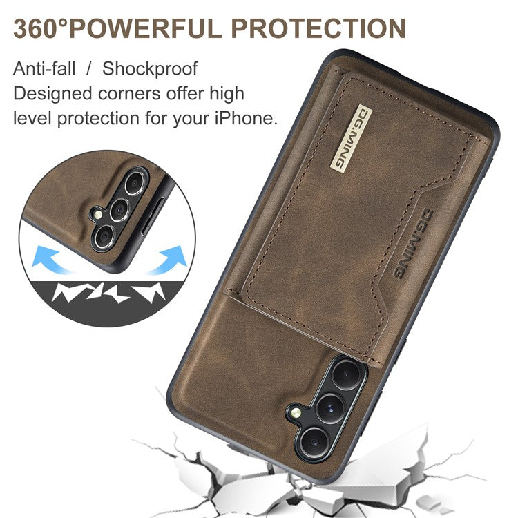 DG.MING M2 Series for Samsung Galaxy A16 5G / A16 4G Case PU+PC+TPU Phone Cover Detachable Wallet - Coffee