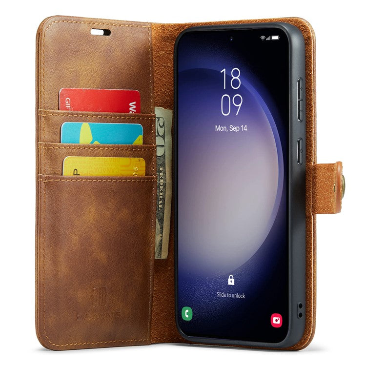 DG.MING for Samsung Galaxy A16 5G / A16 4G Case Detachable Split Leather Phone Cover - Brown