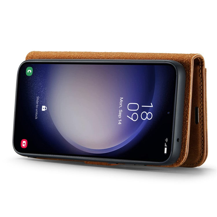 DG.MING for Samsung Galaxy A16 5G / A16 4G Case Detachable Split Leather Phone Cover - Brown