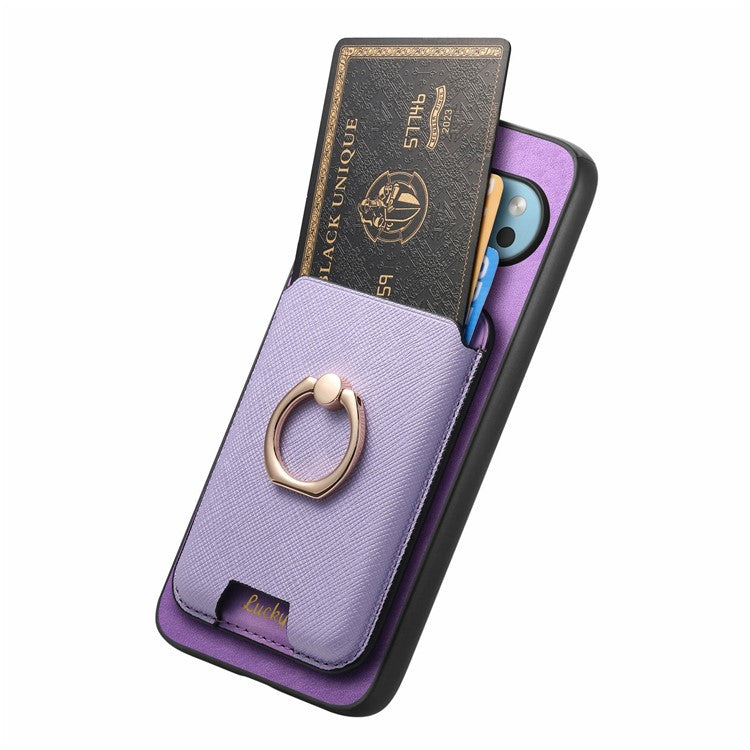 For Google Pixel 9 Pro XL Magnetic Case Leather+TPU Phone Cover Detachable Card Bag - Purple