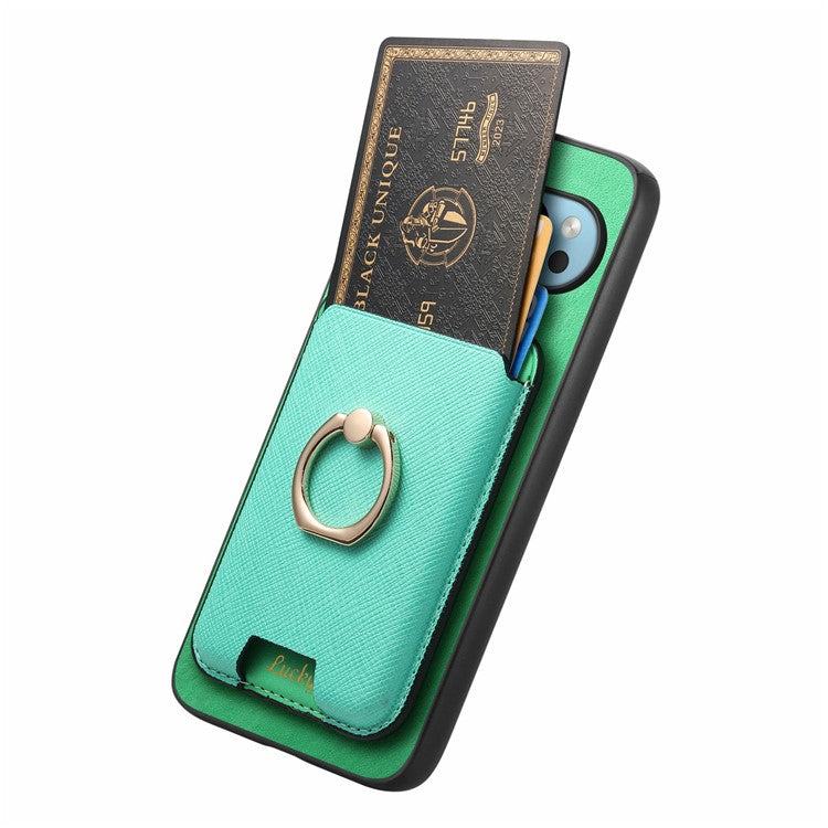 For Google Pixel 9 Pro XL Magnetic Case Leather+TPU Phone Cover Detachable Card Bag - Green