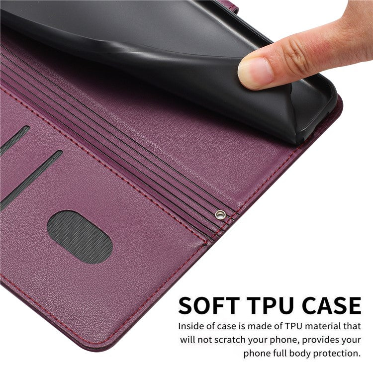 For Google Pixel 9 Pro / Pixel 9 Case with Strap Cats Imprint Leather Wallet Phone Cover - Wine Red