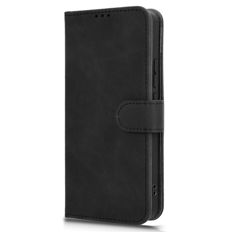 For Xiaomi Redmi Note 14 5G / 14 4G Leather Case Skin-Feel Anti-Drop Wallet Flip Phone Cover - Black