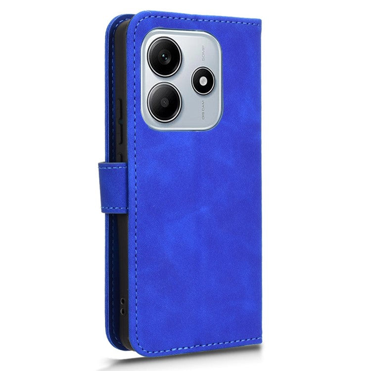 For Xiaomi Redmi Note 14 5G / 14 4G Leather Case Skin-Feel Anti-Drop Wallet Flip Phone Cover - Blue